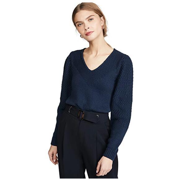 BROCHU WALKER Kara Vee Sweater in Navy - Picture 6 of 15